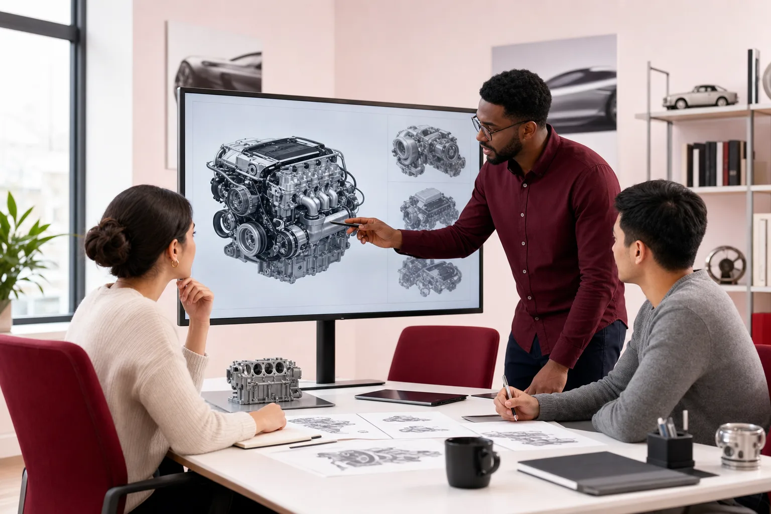 Redaktionsteam von alleywalksha bei der Erstellung technischer Fahrzeuganalysen, 1200x800 Pixel