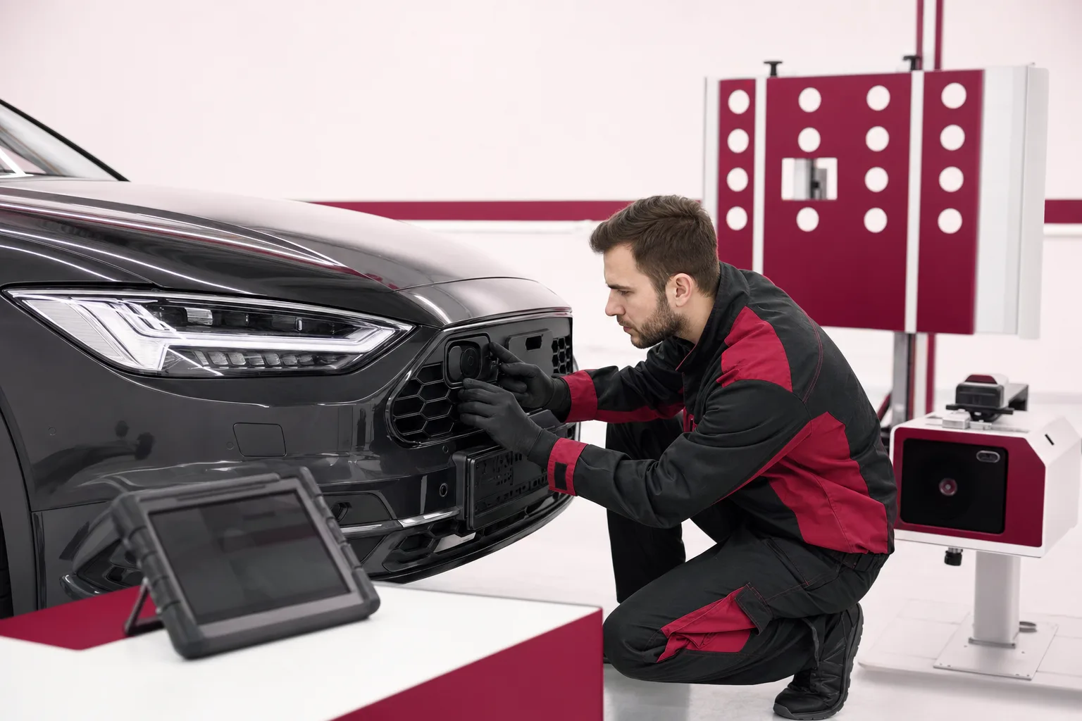 Automatischer Notbremsassistent AEB Sensorik und Funktionsprüfung am Fahrzeug, 1200x800 Pixel