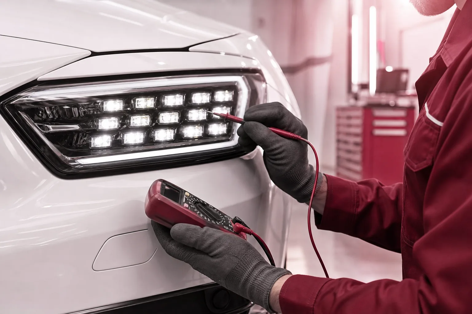 Matrix LED Scheinwerfer adaptive Beleuchtung Wartung und Diagnose, 1200x800 Pixel